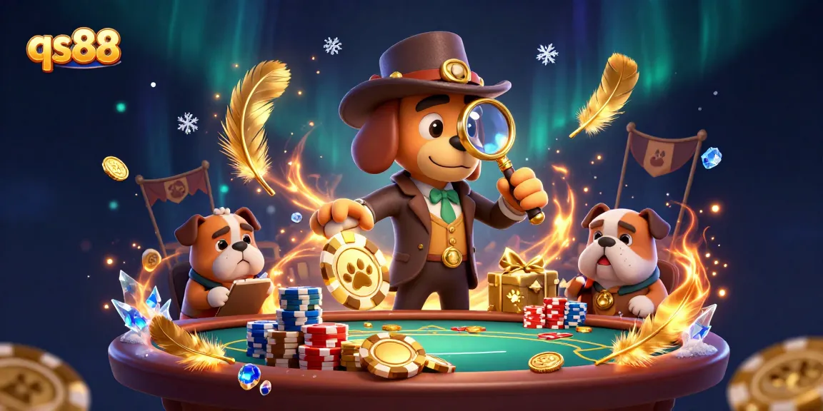 Experience thrilling gameplay with qs88 at a dynamic casino scene featuring a detective duo.