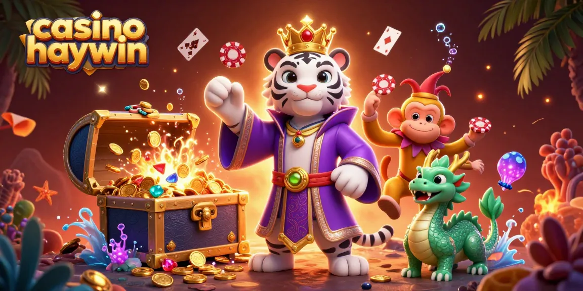 Engage with thrilling casino haywin adventures featuring a vibrant illustration of a royal tiger and jester monkey.