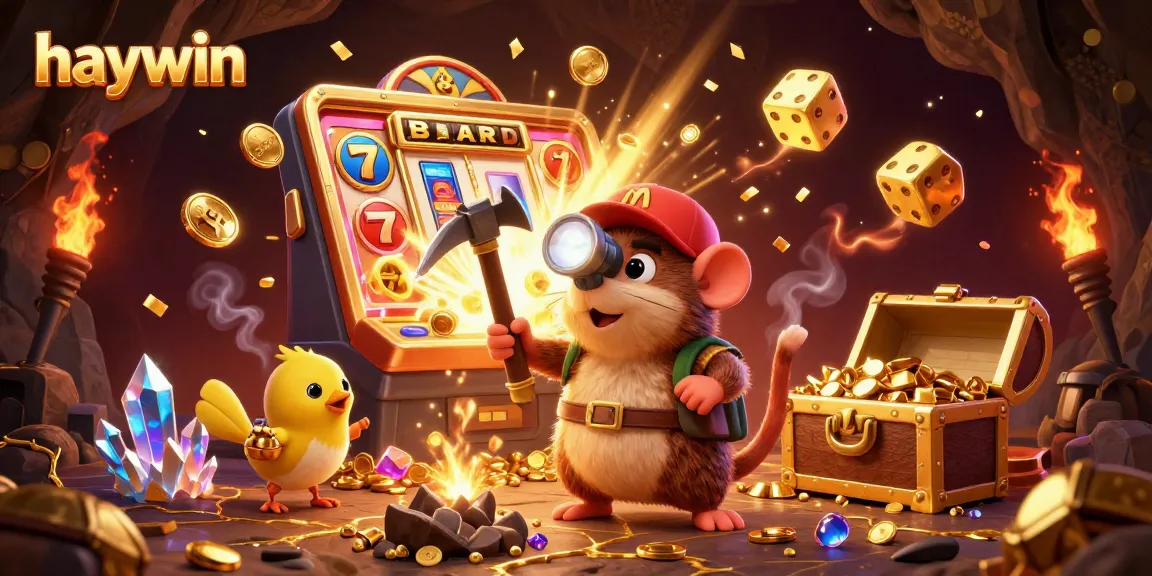 Experience thrilling jackpots with haywin’s vibrant 3D treasure hunter in a colorful casino scene.