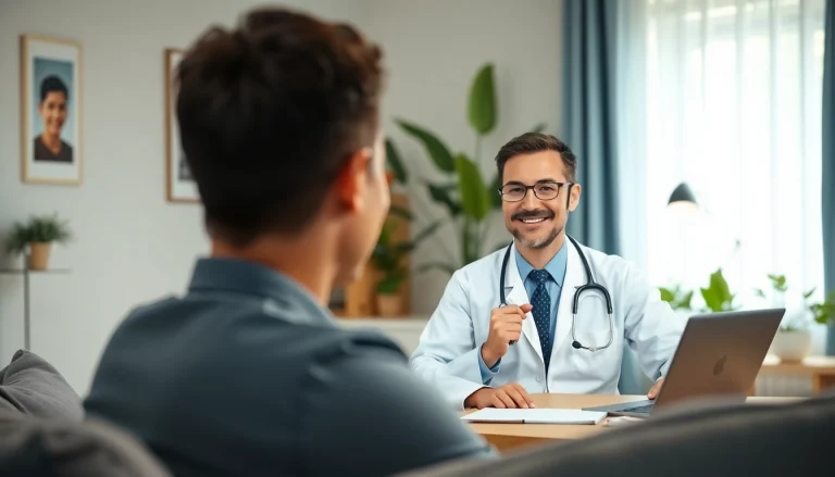 Engaging in affordable online doctor consultation via video chat with a friendly doctor.