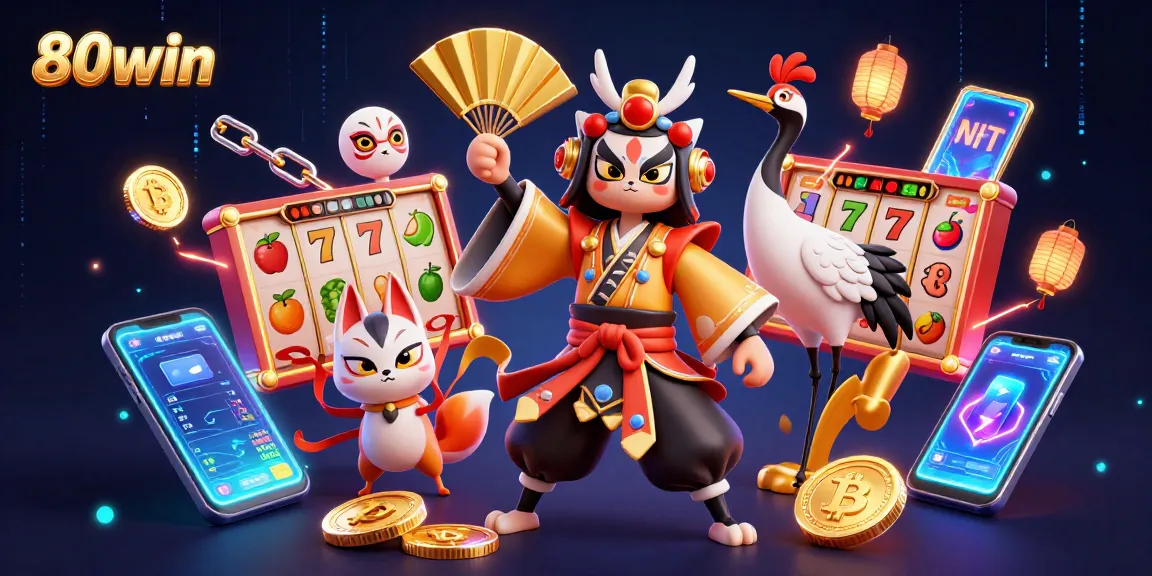 Experience the excitement of 80win with a vibrant 3D casino scene featuring thrilling games and winning opportunities.